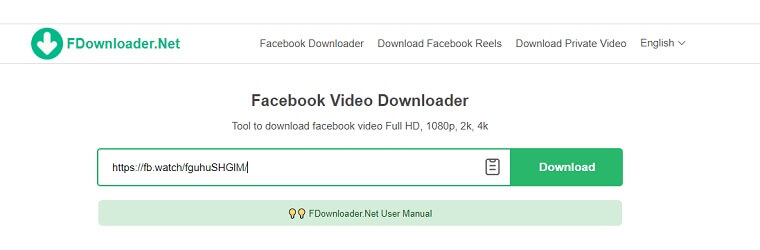 Download HD FB video using FDownloader.